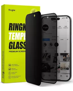 Mica Antiespía Ringke Para iPhone 15 Normal 6.1 + Instalador