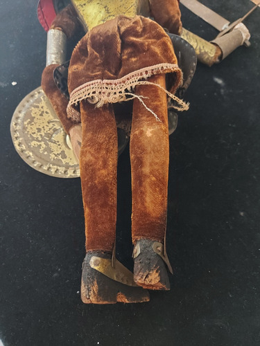Antigua Marioneta Escudero. Original. Metal Madera Y Pana.