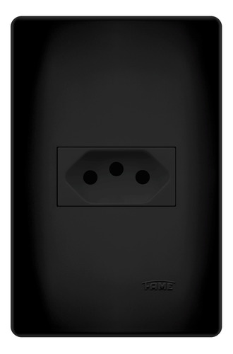 Tomada Simples 10a Habitat Black Fame Cor Preto 250v