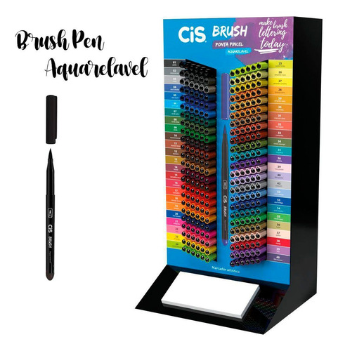 Caneta Brush Pen Cis Aquarelável Marcador 24 Verde Abacate