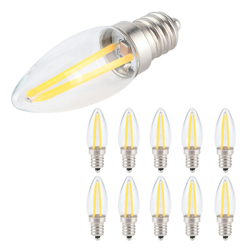 Bombilla Led 10pcs E12 Filamento Largo Pequeña S Lámpara Reg