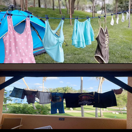 2 Línea De Lavado De Viaje Elástica Línea De Ropa