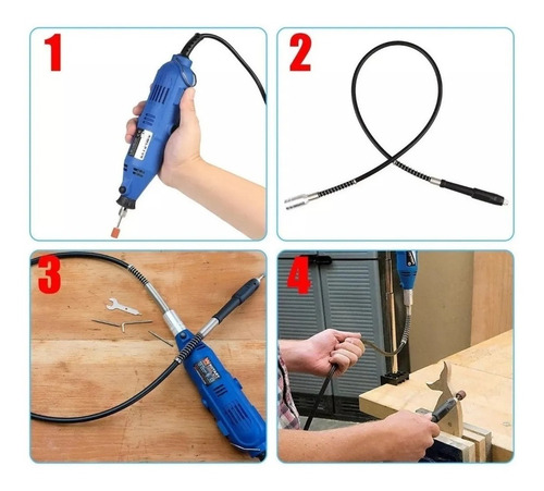 Imagen 3 de 5 de Eje Tripa Flexible Alargue Mini Torno Dremel Ruhlmann