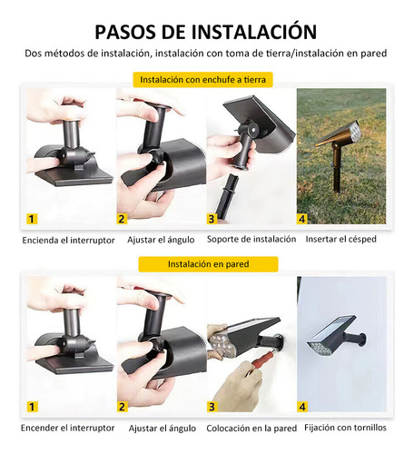 Foco Estaca Led Lámpara Solar Exterior Jardín 7 Colores