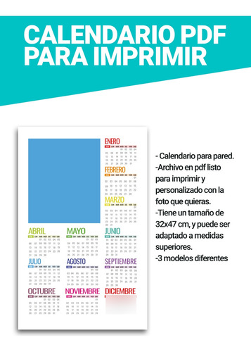Kit Imprimible - Calendarios 2025 En Pdf Y Jpg