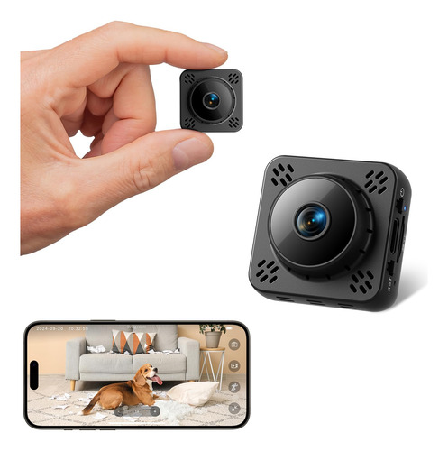 Mini Cámara Wifi Hd 2k De Vigilancia Cámara De Niñera Negro