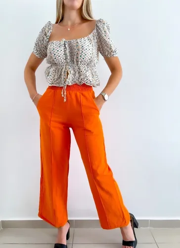 Palazzo color online naranja