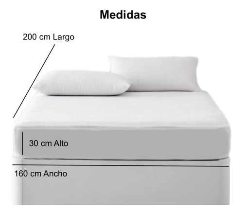 Imagen 3 de 10 de Funda De Colchon Impermeable De Pvc Queen 160x200 Cm