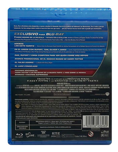 Harry Potter Y Las Reliquias De La Muerte 1 Bluray + Dvd (Usado)