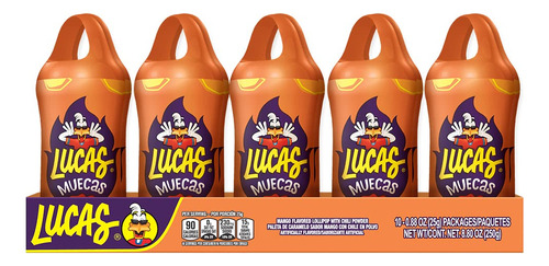 Lucas Muecas Lollipop Mango Sabor Caramelo, 0.96oz Paquete