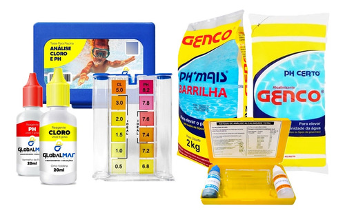 Kit Limpeza Manutenção Piscina Barrilha Ph Alcalinidade Test