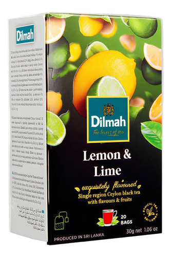 Té Dilmah Lima & Limón Importado Sri Lanka 20 U.