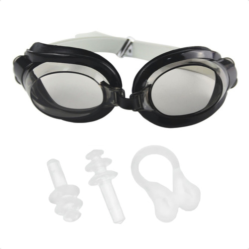Kit De Natação Mergulho Com Óculos Tampão De Ouvido E Nariz