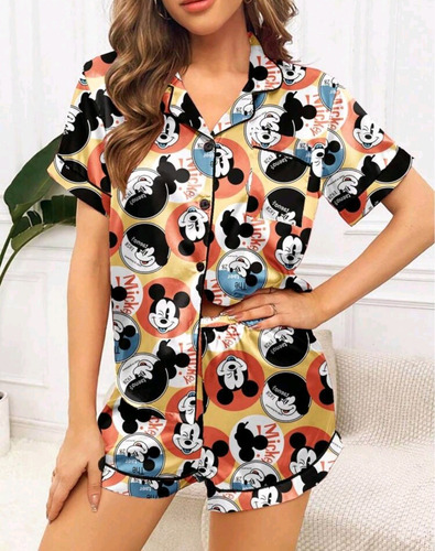 Pijama Mickey Multicolor - Satén Importado