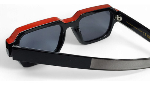 Lentes De Sol Textura Mármol Estilo Creativo Negro Rojo Negro Rojo