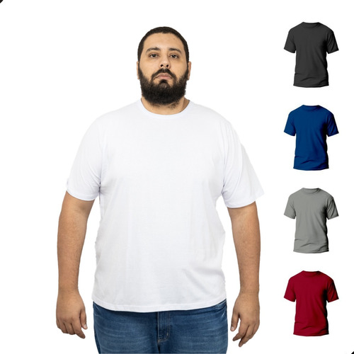Kit 5 Camisetas Básica Masculina Plus Size Big Dry Fit Fria