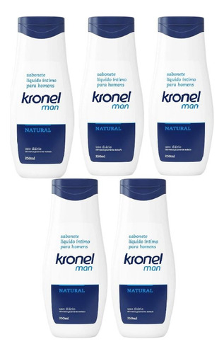 Kit Kronel Sabonete Íntimo Masculino C/ 5un De 250ml Cada