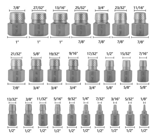 Extractor De Pernos Y Tuercas Dañadas 25pcs,worktools