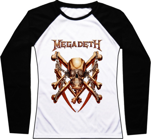 Buzo Megadeth Rock Metal Raglan Bca Urbanoz 