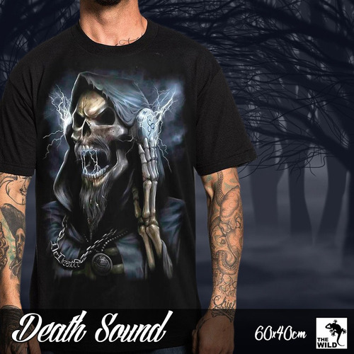 Remera Gotica Dark Calavera Gothic Death Sound Estampa 60x40