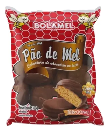 Kit C/ 20 Pão De Mel Coberto Com Chocolate Ao Leite 160g