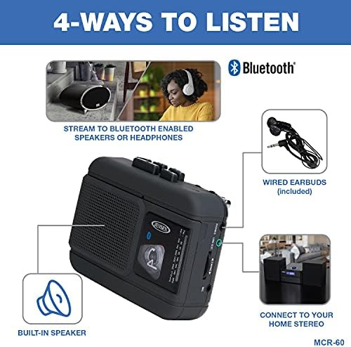 Jensen Mcr-60 Mcr-60 Casete Personal Portátil Con Radio, Blu