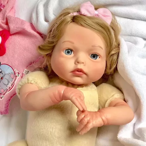 Boneca Bebê Reborn Yasmin Doll Realist Menina Verdadeira Top