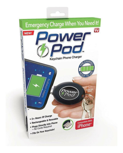 Cargador De Teléfono Power Pod Llavero Cargador De Emergenci