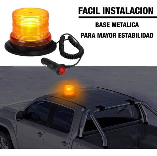 Imagen 2 de 4 de Baliza Giratoria Led Ambar 12v 24v Seguridad Vial Calidad
