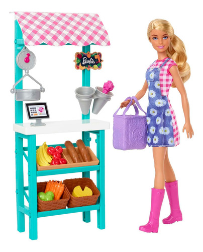 Barbie Careers Playset De Muñecas, Tema Del Mercado De Agric