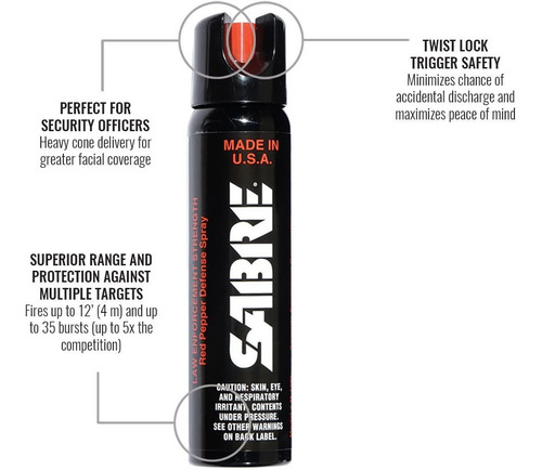 Imagen 2 de 9 de Gas Sabre Pepper #1 Mundial 122g Magnum Spray Máxima Policia