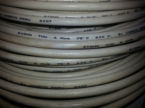 Cable  Numero 6 Thw Blanco