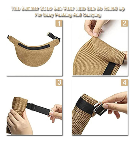 J Sombrero Enrollable Visera For Mujer Visera Playa Plegable
