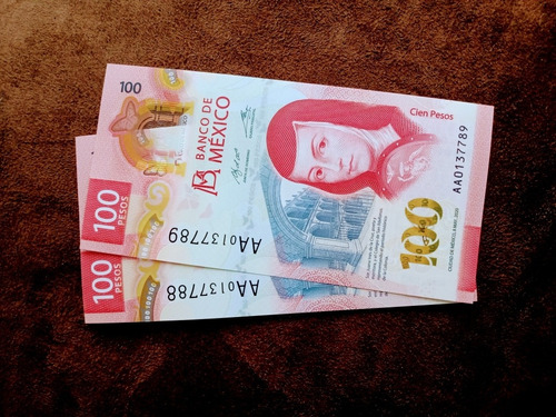 Billete De Cien Pesos Serie Aa , 2020.