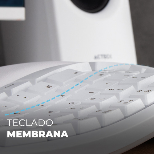 Kit 2 En 1 Teclado Y Mouse Acteck Mk650 Inalambrico Blanco