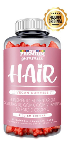 Vita Premium Gummies Hair Sabor Tutti Frutti 60 Gomas