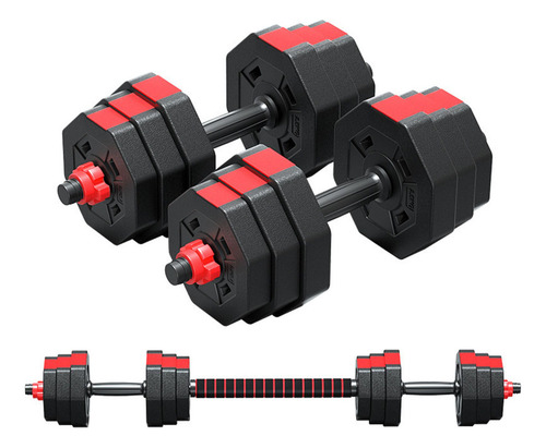Set Mancuernas 20 Kg Barra Ajustables 2 En 1