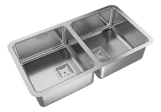 Pileta Bacha De Cocina Doble Johnson Quadra Q76 Acero Inox