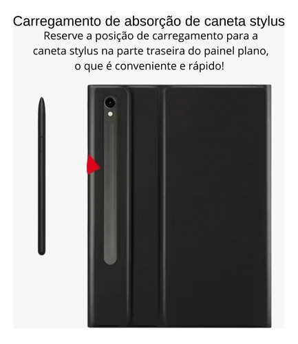Capa Teclado Para Galaxy Tab S9 E S9 Fe Tela De 11 Polegadas