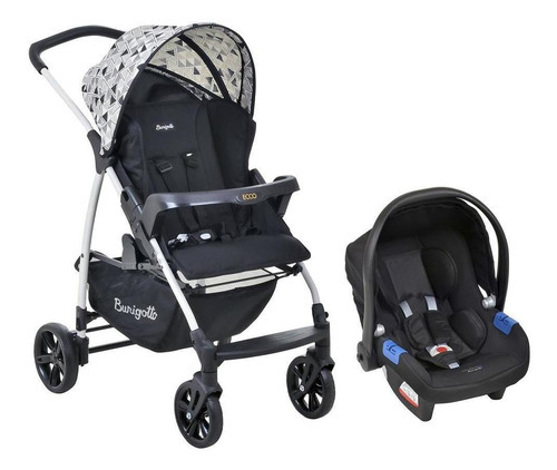 Carrinho De Bebê Burigotto Ecco + Bebê Conforto Cor Astratto