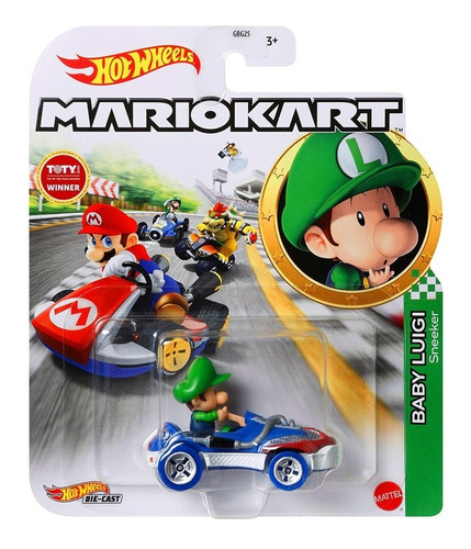Imagem 1 de 3 de Hot Wheels Mario Kart Baby Luigi Hdb28 Mattel