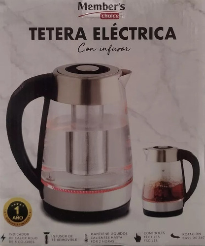 Tetera Eléctrica Con Infusor Led Members Choice Envio Gratis