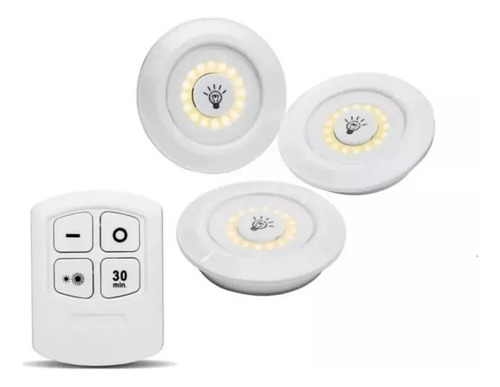 Luces Led X3 Portátil Inalámbricas Adhesivas + Control Luz Blanco Neutro