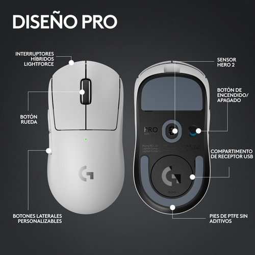 Mouse Gamer Logitech Pro X Superlight 2 Lightspeed Blanco