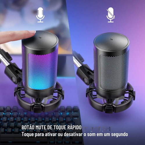 Micrófono Articulado Fifine A6t Rgb Plug Play Ampligame