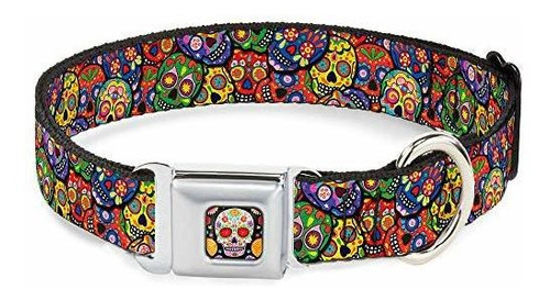 Collar De Perros Seatbelt Buckle Colorido Calaveras O4q4o