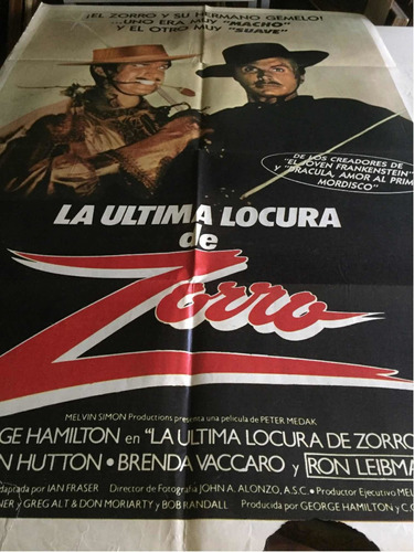 Poster La Ultima Locura De Zorro -george Hamilton 1981