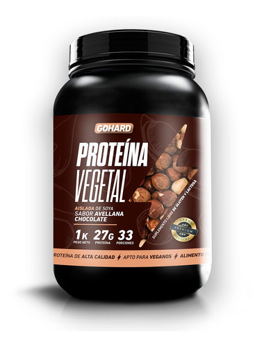 Proteina Vegetal Soya Gohard 1 Kilo 33 Servicios. Avellana