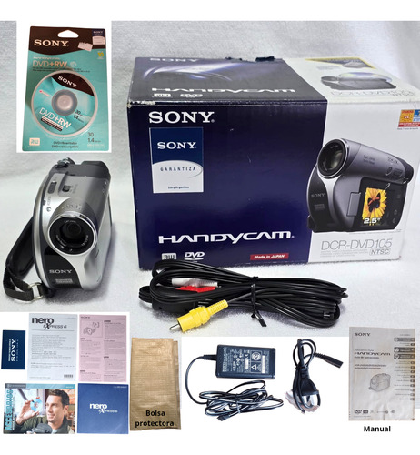 Cámara De Video Sony Handycam Dcr-dvd 105+dvd-rw+accesorios Plata/gris Claro (Usado)