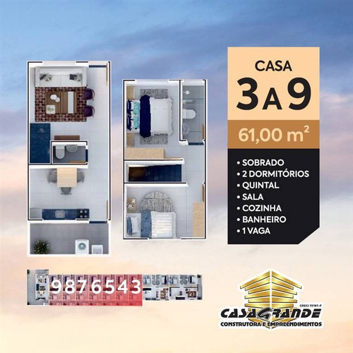 Imagem 4 de 6 de Casa, 2 Dorms Com 61 M² - Imperador - Praia Grande - Ref.: Cg203 - Cg203